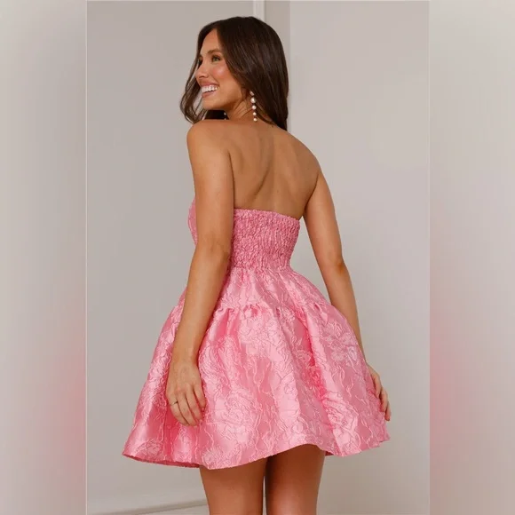 Hello Molly Silhouette of Dreams Strapless Mini Dress Pink Size XL NWT - Picture 3 of 16